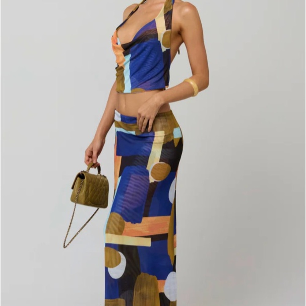 NWT SARAH SKIRT IN DECO RESA Multicolor Abstract Skirt Set
